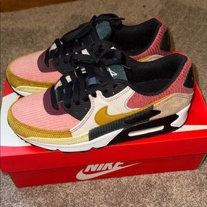 Nike Air Max Sneakers in Pink, Mustard, and Black